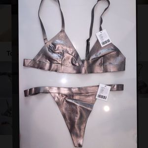 Urban Outfitters M metallic bra and thong.